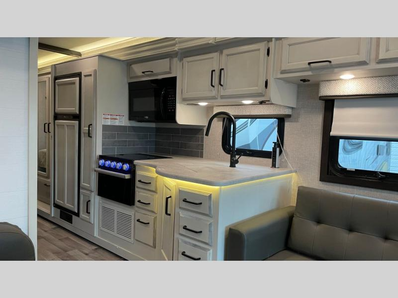 Kitchen in the Jayco Alante class A motorhome